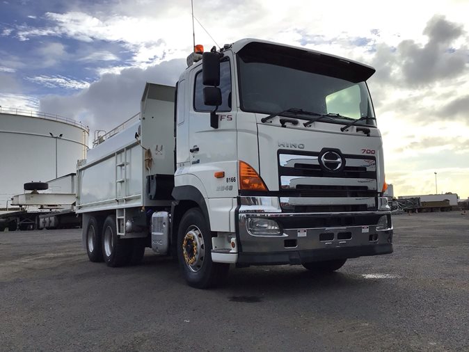 View a white 2013 Hino FS 700 2848 available via auction.