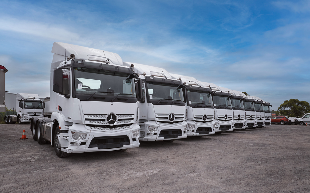 View white Mercedes Benz Actros 2643 available via auction.