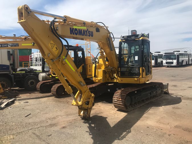 View 2021 Komatsu PC138US-11 excavator with steel-tracked available via auction.