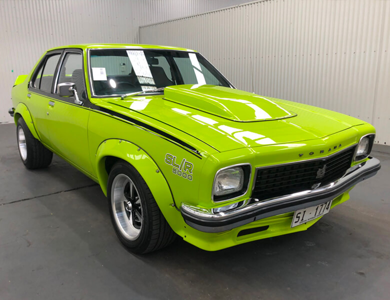 View lime green 1974 Holden Torana sold car at our previous auction.
