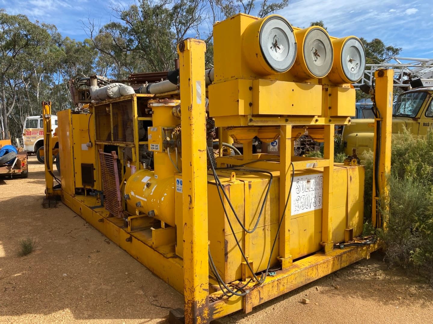 View yellow Sullair 1350/350 Compressor available via auction.