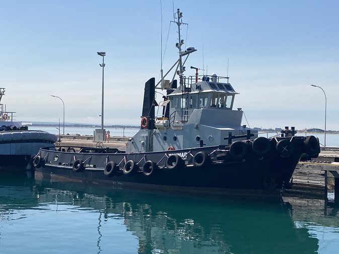 View 1984 M.T. Tammar tug boat available via auction.