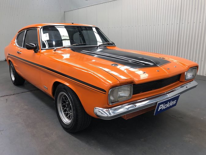 View an orange 1970 Ford Capri available via auction.