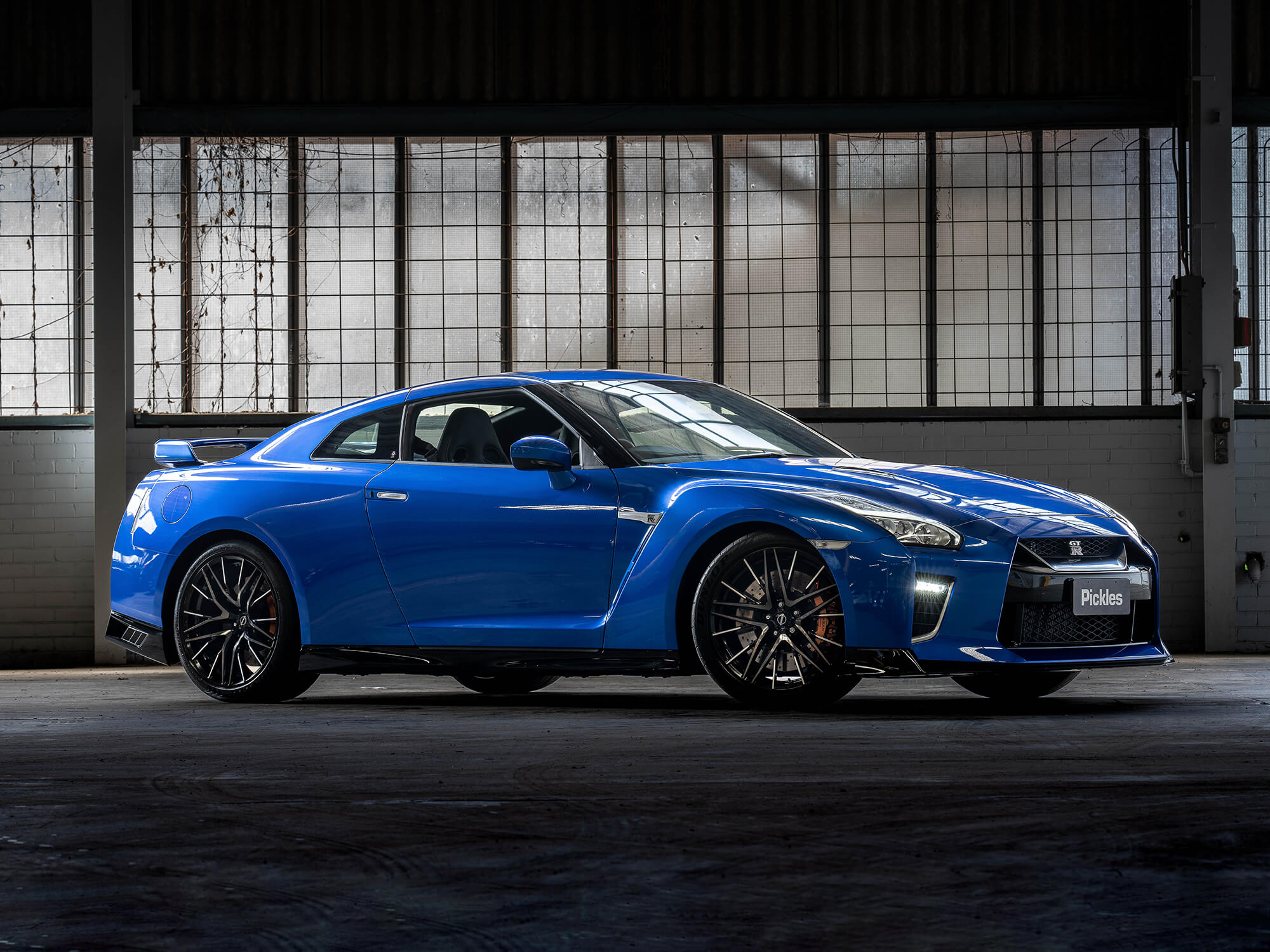 View a blue 2021 Nissan GTR R35 available via auction.