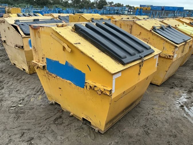 Lidded Marrel Skip Bin (3m³)